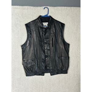 Men’s genuine leather biker vest. Americana leather size 40. Biker moto leather